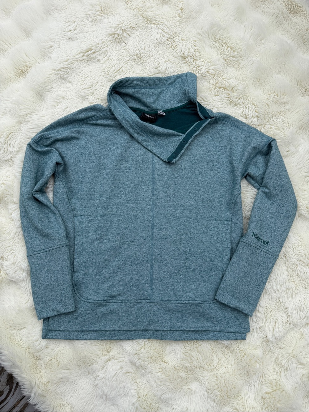 Marmot Women's Heather Teal Pullover Hoodie